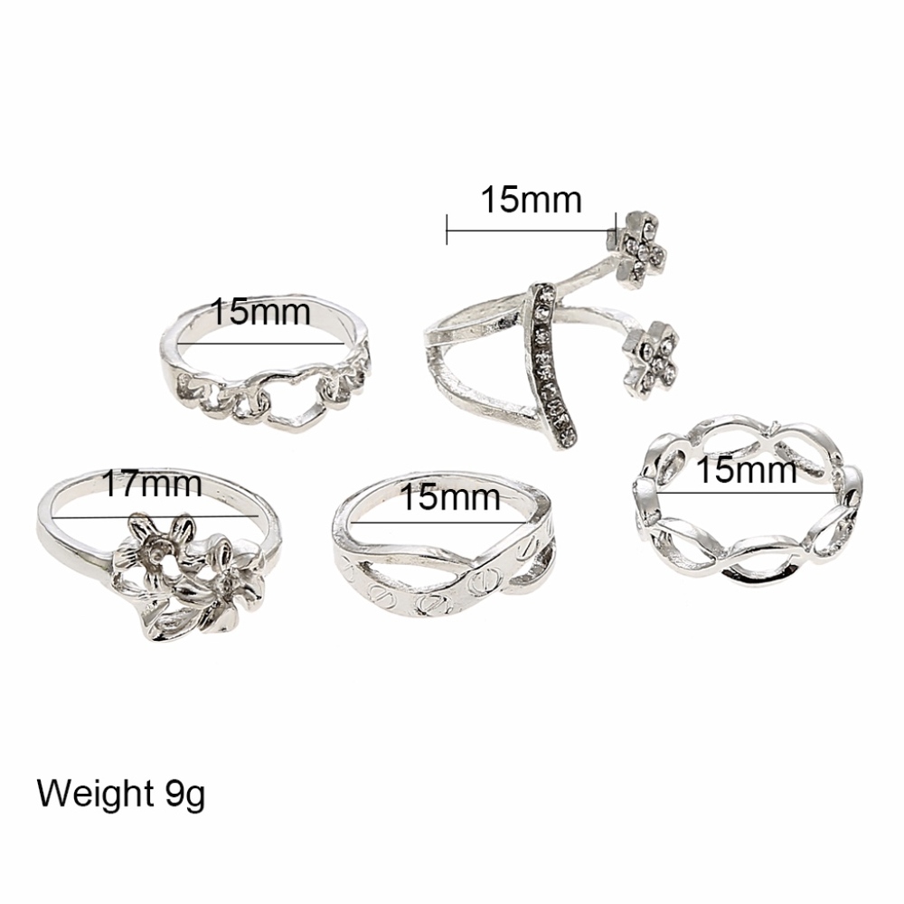 Love Screw Infinity Open Heart Gold Midi Rings - Picture 6 of 7
